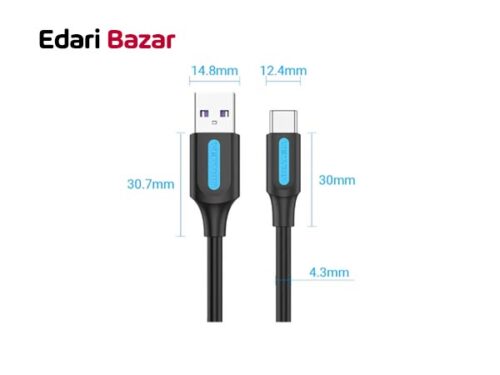 قیمت کابل شارژ USB 2.0 به Type-c ونشن مدل CORBF طول 1 متر