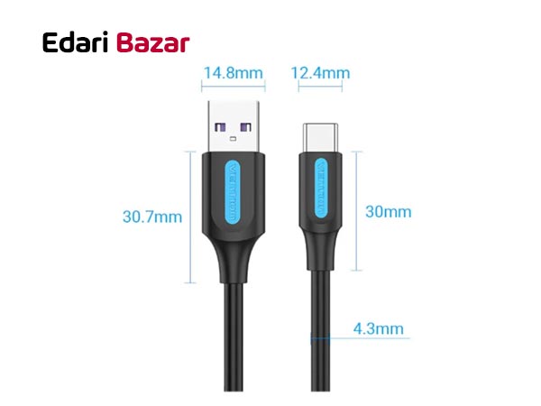 قیمت کابل شارژ USB 2.0 به Type-c ونشن مدل CORBH طول 2 متر
