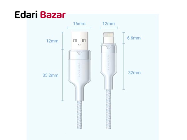 فروش کابل شارژ USB 2.0 به لایتنینگ ونشن مدل LANWF طول 1 متر