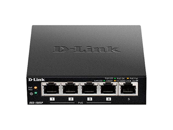 سوئیچ گیگابیتی 5 پورت POE دی لینک مدل DGS-1005P